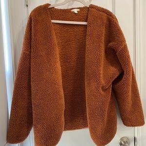 Abound Burnt Orange Teddy Cardigan
